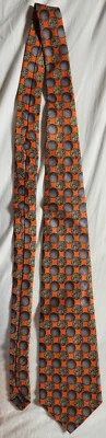 Robert Talbott Best in Class Silk Tie Orange Black Geometric Circles Made In USA Foto 1 de 4