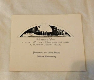 Vintage Christmas Card ALFRED UNIVERSITY NY President Davis - Bild 1 von 1