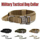 Military Tactical Dog Collar Nylon Adjustable Duty Metal Handle & Buckle Collar