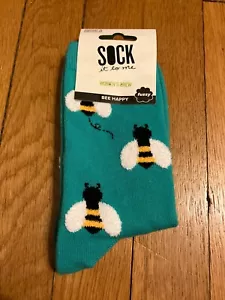 Sock it to Me womens crew socks - Bee Happy design - Picture 1 of 2