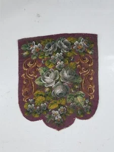 Antique Victorian Needlepoint Beaded Floral Tapestry 45x37cm - Picture 1 of 14