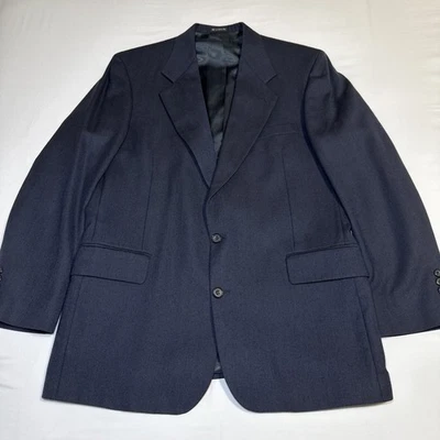 Oscar De La Renta Traje Chaqueta Blazer Para Hombres 46L Azul Marino 100% Lana Abrigo Deportivo Usado en Excelente Condición Foto 1 de 4