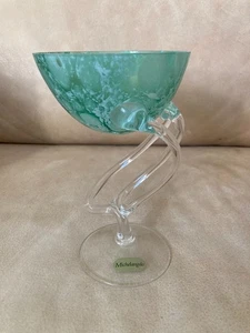 MICHELANGELO Magnífica copa de vidrio cuenco de vidrio verde gran decoración llamativa 19,5 cm - Imagen 1 de 7