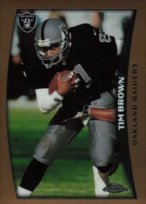 1998 Topps Chrome Football Card #132 Tim Brown Wide Receiver Oakland Raiders - Image 1 of 2