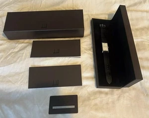 Dunhill Wafer Watch - Unworn From 2002 Full Set. White Dial. NoS - Picture 1 of 15