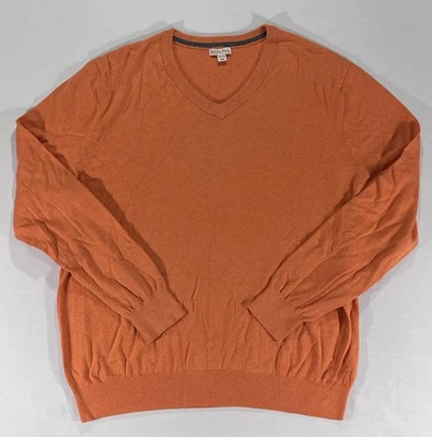 Merona Mens XL/TG Orange V Neck Pullover Sweater - Image 1 of 4
