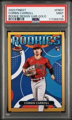2023 Finest Corbin Carroll Rookie Design Variation Gold #FRD7 PSA 9 MINT - Image 1 of 2