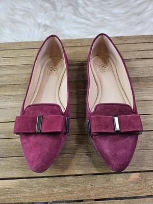 ZAPATOS PLANOS CON ARCO DE BALLET VINCE CAMUTO Gamuza DAMAS GRANATE TALLA 7M Foto 1 de 4