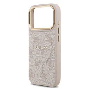 Guess PU Leder 4G Gold Rahmen Case mit MagSafe für iPhone 17 Pro 6,3" Pink - Bild 1 von 5