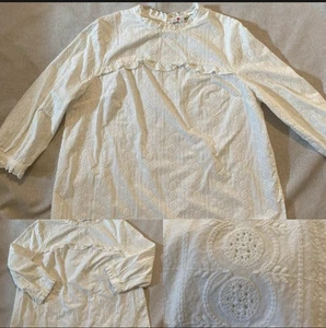 Boden feminine Baumwollbluse Ösen Cottagecore Prairie weiß 16 bestickt - Bild 1 von 8