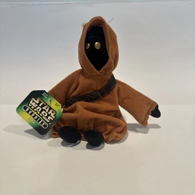 1997 Star Wars Buddies Jawa Beanie Plush by Kenner 7" New with Tags - Image 1 of 4