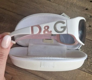 Vintage D&G White & Baby Pink Sport Wrap Sunglasses - Picture 1 of 10