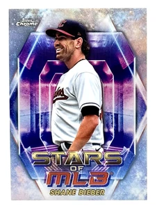 2023 Topps Chrome Stars of the MLB Shane Bieber Cleveland Guardians - Picture 1 of 2