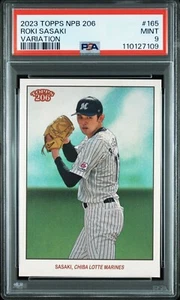 2023 TOPPS NPB 206 VARIATION-RAINBOW FOIL #165 ROKI SASAKI 6/99 PSA 9 - Picture 1 of 2