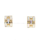 Roberto Coin Mother of Pearl Short Curved Drop Earrings - Yellow Gold 18k Inlay