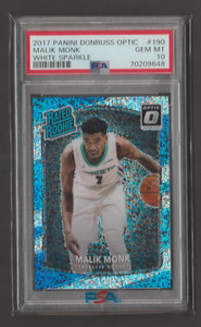 2017 Donruss Optic - Malik Monk -  WHITE SPARKLE SP Rookie   PSA 10 Gem  POP 2
