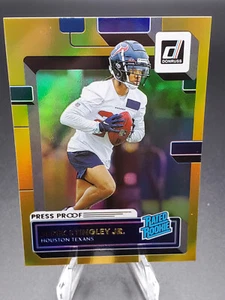 Derek Stingley Jr. Texans 2022 Donruss Gold Holo Press Proof Premium Rookie - Foto 1 di 1
