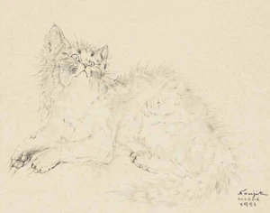 Leonard Tsuguharu Foujita Cat Canvas Print 16 x 20 - Picture 1 of 4