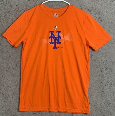Camisa Majestuosa Grande Nueva York Naranja Manga Corta Cuello Redondo Pullover Gráfico Foto 1 de 4