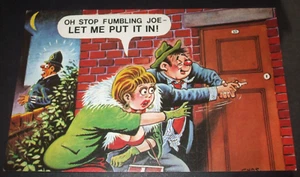 Frecher BAMFORTH Comic POLIZEI BETRUNKENER MANN VOLLBUSIGE DAME HÖR AUF ZU FUMMELN ICH STECKE ES REIN - Bild 1 von 1