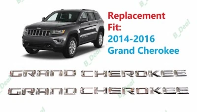 Chrome Door Grand Cherokee Letters Emblems Fit 2014-2016 - Image 1 of 3