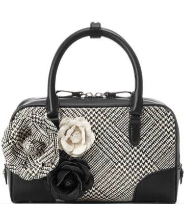 Lauren Ralph Lauren Glen Plaid Leather Small Emerie Satchel Bag NWT - Image 1 of 4