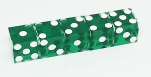5 x Casino - Würfel Standard 19,3 mm (grün)