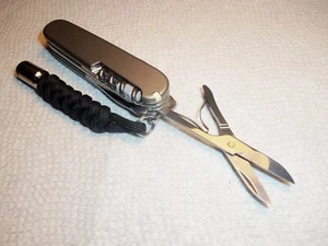 VICTORINOX HUNTSMAN SWISS ARMY KNIFE  * TITANIUM SCALES & LANYARD *$35 IN EXTRAS - Picture 1 of 24