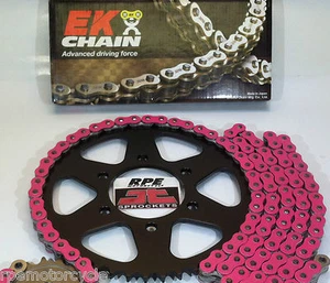Kit de cadena y piñones Suzuki SV650A 2007-10 rosa EK EK FABRICANTE DE EQUIPOS ORIGINALES, QA o Fwy - Imagen 1 de 11