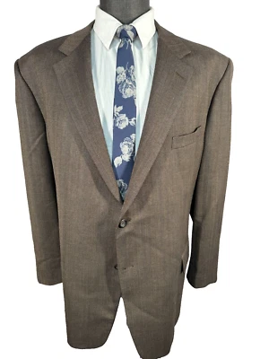 JOSEPH & FEISS Mens Brown HERRINGBONE Big & Tall Sport Coat Blazer Jacket 48R - Image 1 of 4