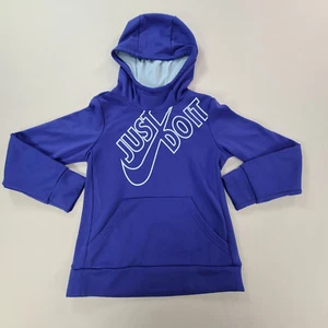 Nike Girls Sweater Youth Small Purple Hoodie Just Do It Pullover Outdoors Kids - Picture 1 of 12