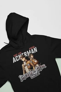 Attack on Titan Hoodie - Mikasa & Levi Ackerman Anime Hooded Sweatshirt - Unisex - Bild 1 von 3