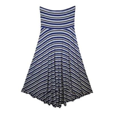 Motherhood Maternity Blue Striped Strapless Hi-Low Knit Dress Size S - Image 1 of 4