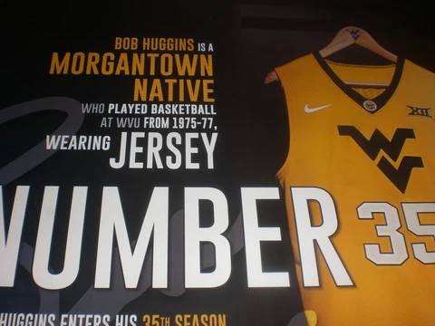 Bob Huggins WVU Basketball Jersey Poster 18 x 24 #35 West Virginia University Cover
