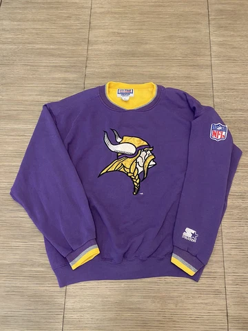 Vintage NFL Minnesota Vikings Authentic Pro Line Starter Waffle Knit Crewneck M Cover
