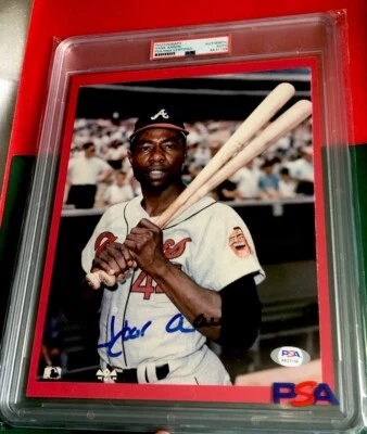 Hank Aaron Signed 8x10 Color Photo - PSA/DNA Authentic - ATLANTA BRAVES - Image 1 of 4