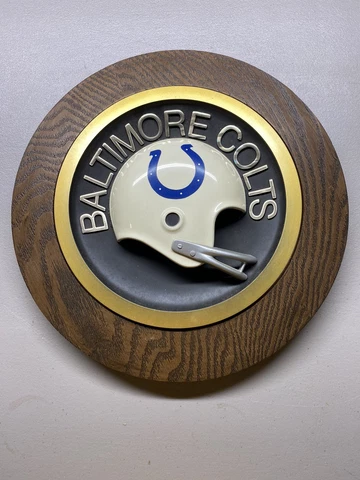 Vintage 1970's Baltimore Colts Football Helmet 14" Plaque NFL Baltimore Ravens Cover
