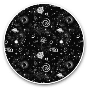 2 x Vinyl Stickers 20cm (bw) - Stars Planets Solar System Space #35825 - Afbeelding 1 van 8