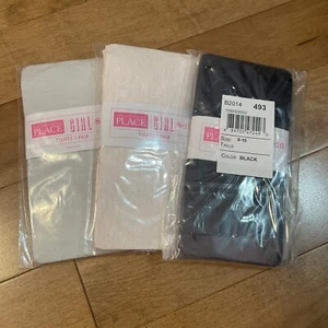 NWT The Childrens Place Girl’s Tights Thin Lot of 3 Size 8-10 - Picture 1 of 6
