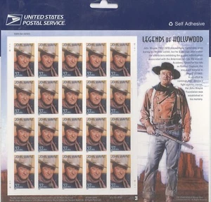 USPS Sheet 20 Stamps Actor John Wayne Legends of Hollywood Pane MNH 1996 3876 - Picture 1 of 1