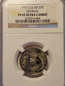 1999 S 25C PROOF STATE QUARTER GEORGIA NGC PF 69 ULTRA CAMEO #K229 - Picture 1 of 4