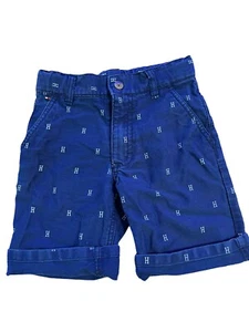Tommy Hilfiger Shorts Boy Size 5 Blue Casual Formal Cotton Logo Pants - Picture 1 of 10