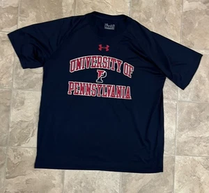 Under Armour Loose University of Pennsylvania tshirt Adult Large L Blue Penn - Picture 1 of 7