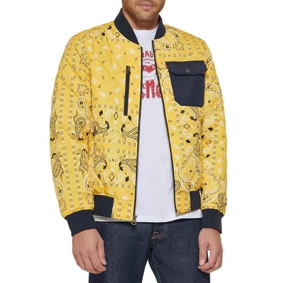 Chaqueta Bomber Levi's Amarillo Cachemira - Para Hombre M, Poliéster Softshell, Nueva Con Etiquetas Foto 1 de 4