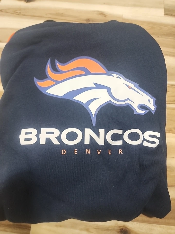 Sudadera con capucha para hombre Nike Denver Broncos talla L, azul, con licencia NFL FOCO NUEVA CON ETIQUETAS Foto 1 de 4