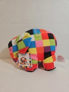 Peluche Elmer L'elefante patchwork nuovo con etichetta 7" x 6" - Foto 1 di 8