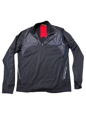 Puma Mens Sport Lifestyle Black Quarter Zip Pullover Top Long Sleeve  - Size Lrg - Image 1 of 4