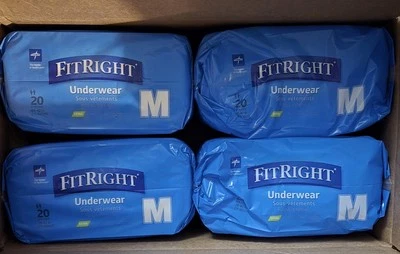 LOTE 80 EN TOTAL. CANTIDAD 4 BOLSAS x20 MEDLINE FIT ROPA INTERIOR DERECHA TALLA M MEDIANA 28-40" Foto 1 de 3
