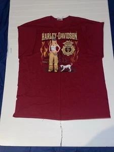 Harley Davidson T-shirt Size 2XL Firefighter South Bend Indiana - Picture 1 of 19