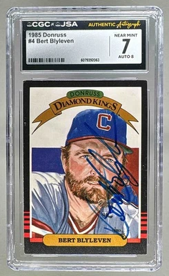 2063 Bert Blyleven 1985 Donruss #4 no cartão autografado CGC 7 DNA 8 - Imagem 1 de 2